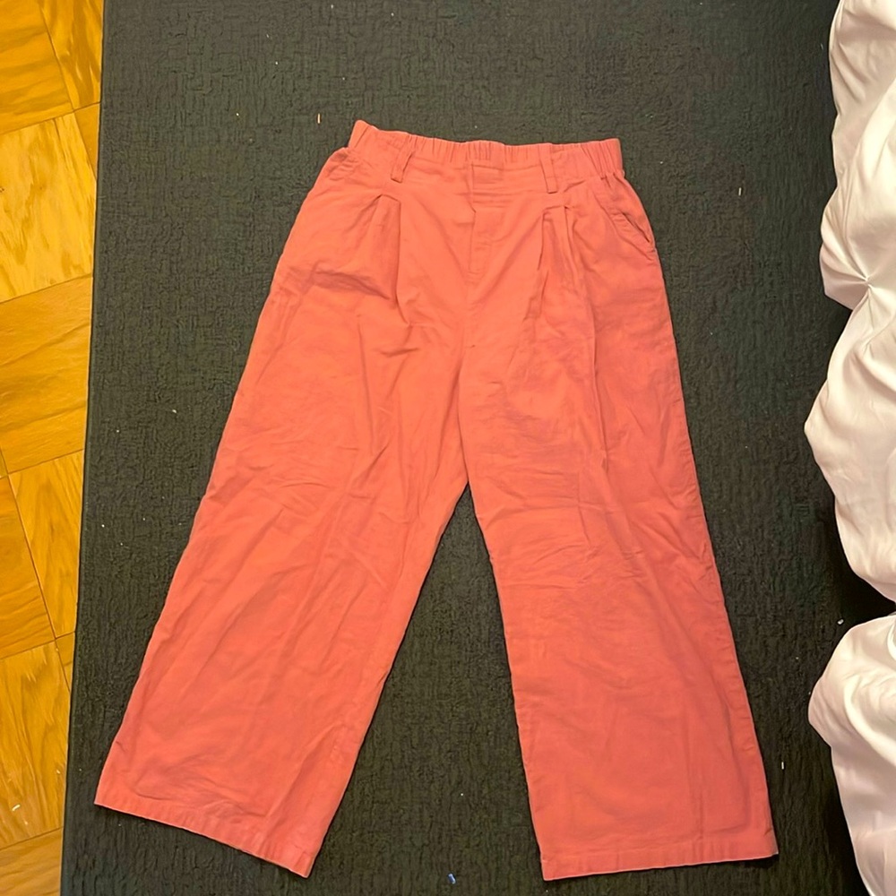 Pink wide leg pants, Large